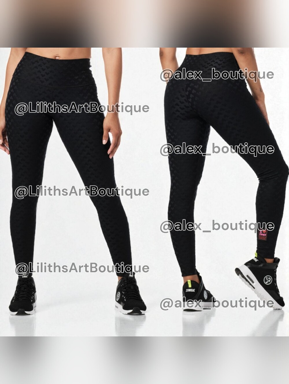 Zumba Love High Waisted Ankle Leggings Bold Black Size XS (E116)